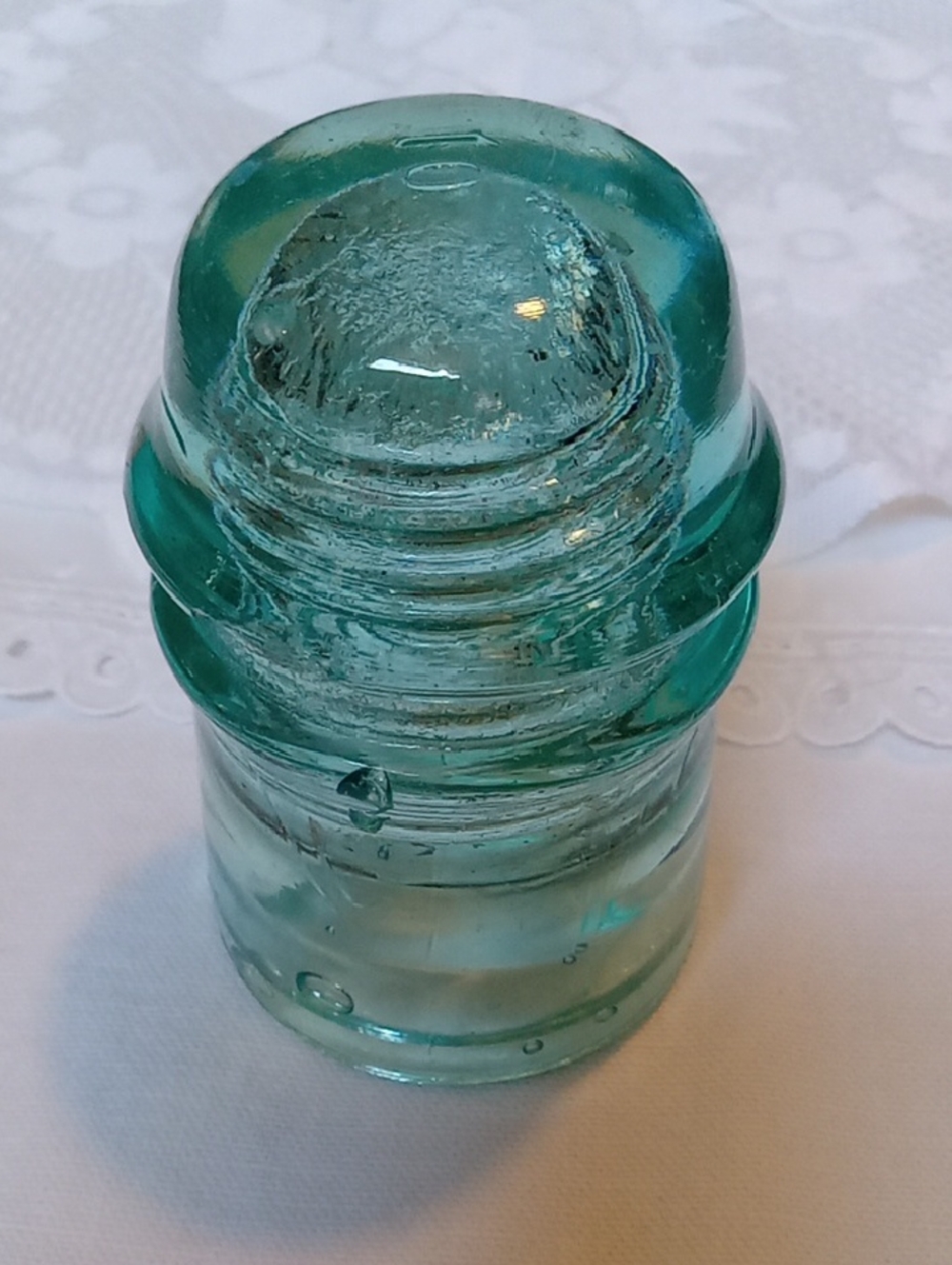 Aqua Glass Insulator Decorative Accent
